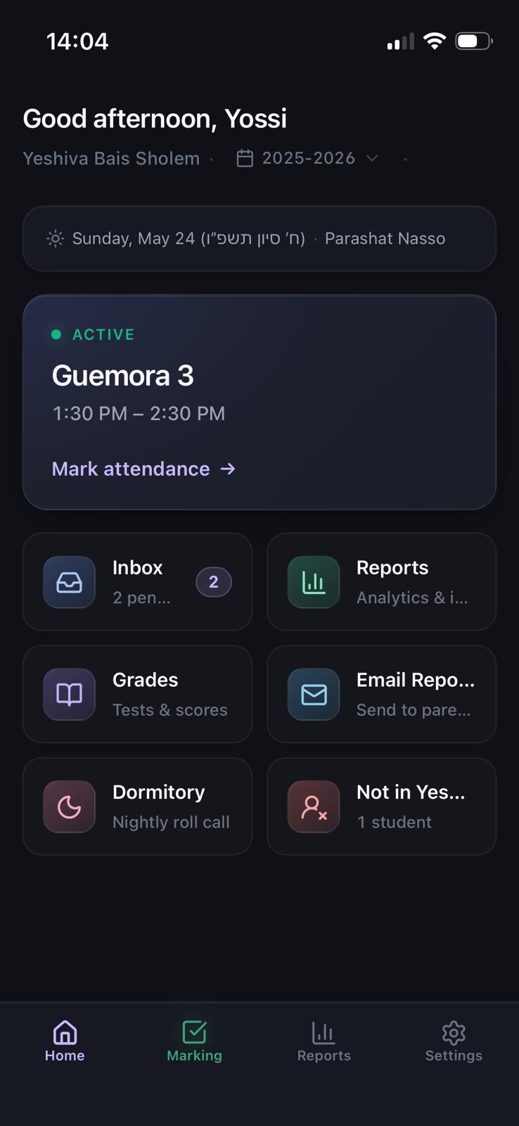 Home screen